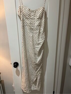 Zara Cream Polka Dot Maxi Dress